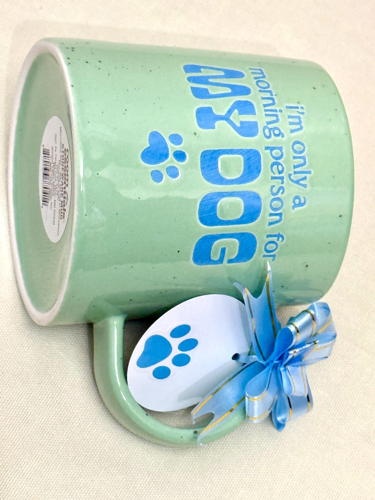“I’m Only a Morning Person For My Dog” 16oz Stoneware Wide Base Mug #506