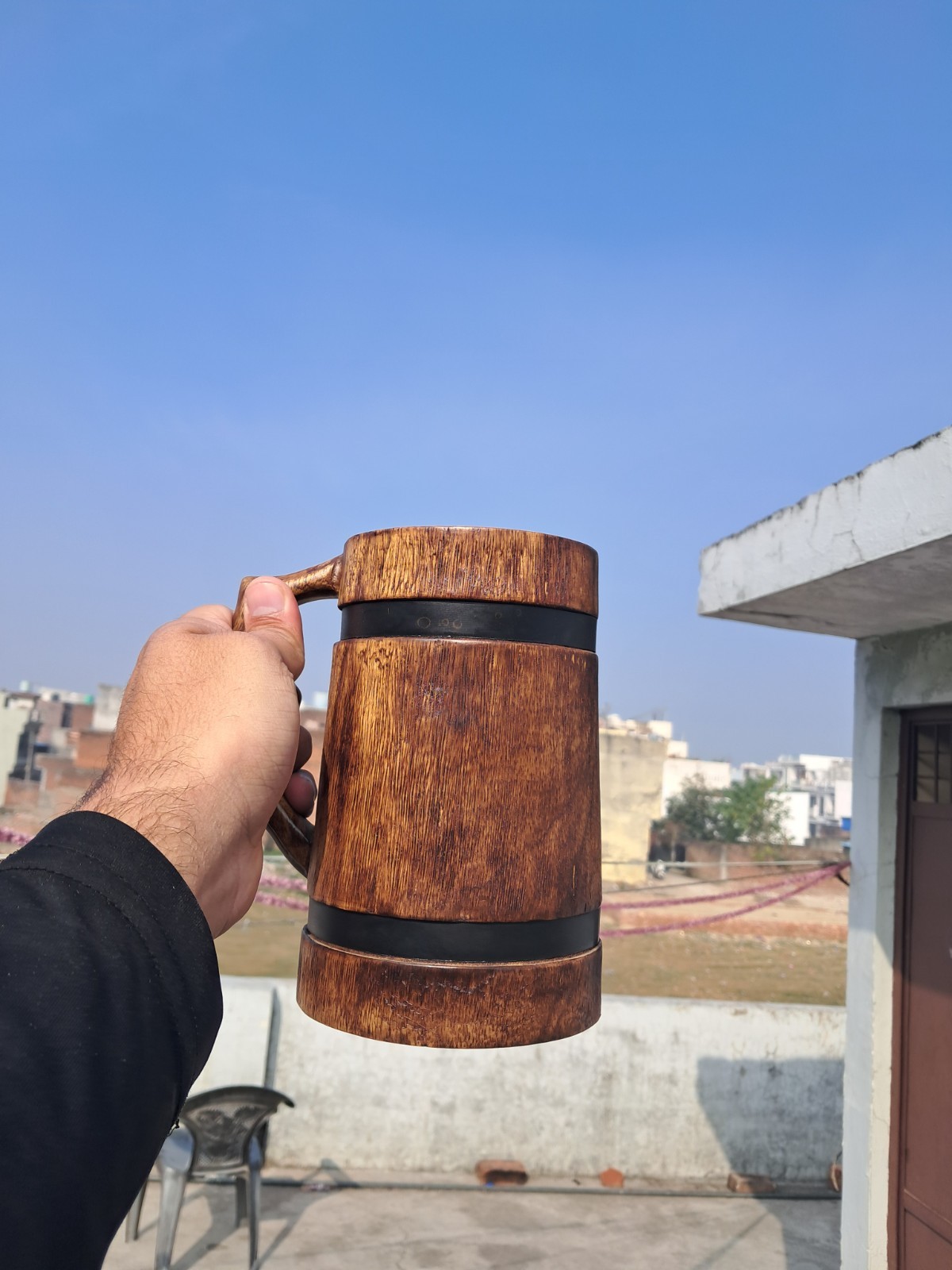 Handmade Beer Mug Wooden Viking Beer Cup Wooden Tankard Wood Beer Mug