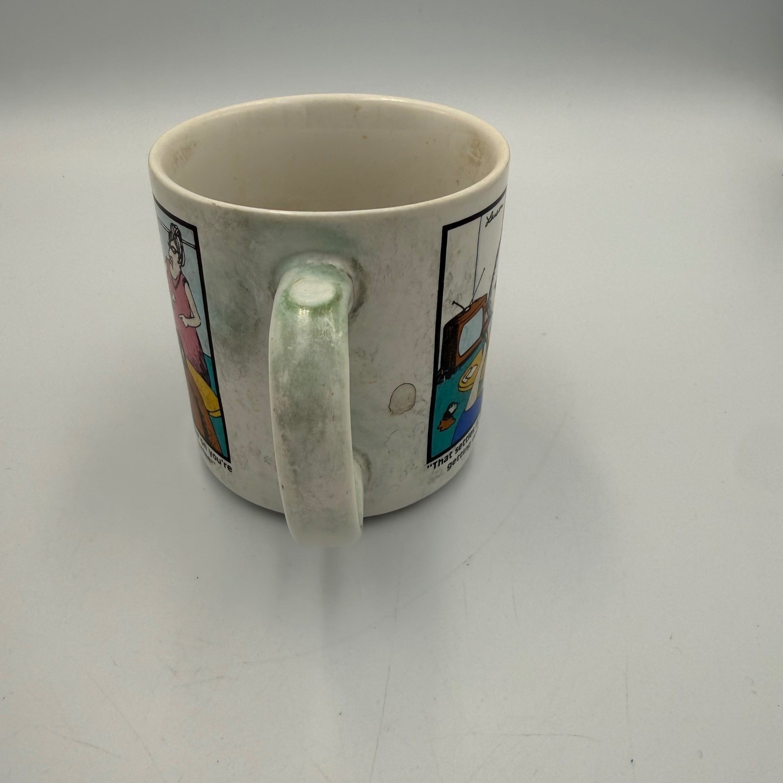 Vintage 1980 The Far Side Gary Larson Decaffeinated Coffee Mug OZ Ceramic Taiwan