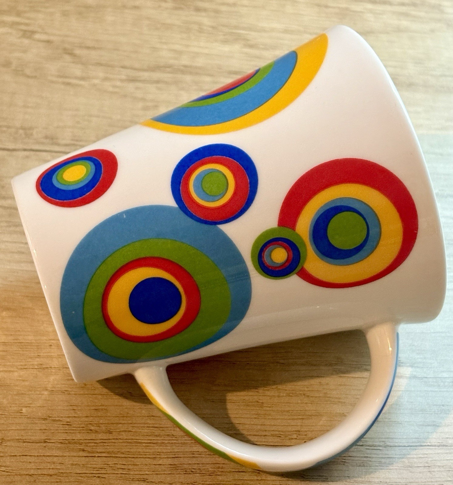 Vintage Churchill China ‘Hot Spots’ Fine Porcelain Coffee Cup Multicolor Circles