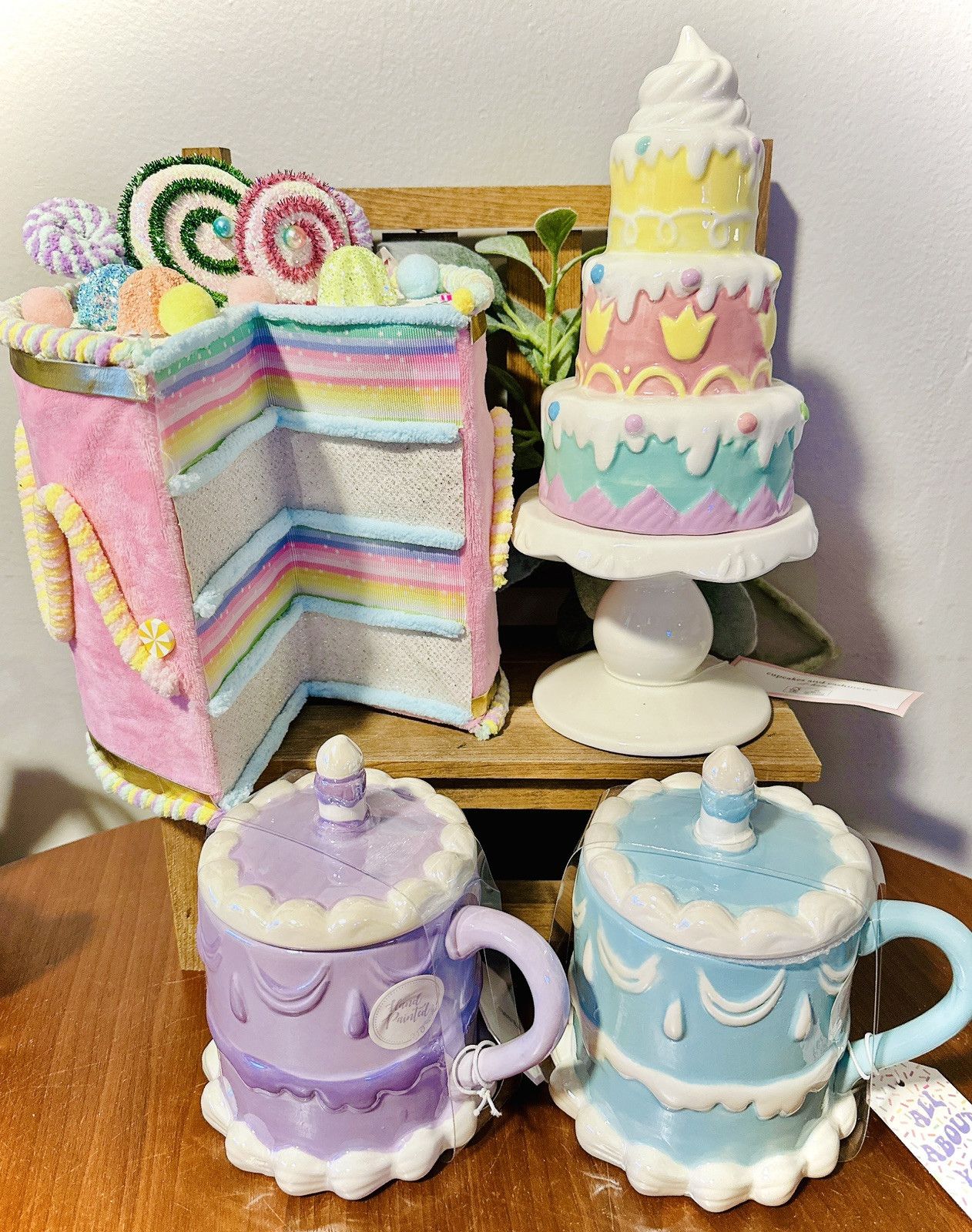 New Cupcakes & Cashmere Pastel Birthday Cake Bundle Mug Decor