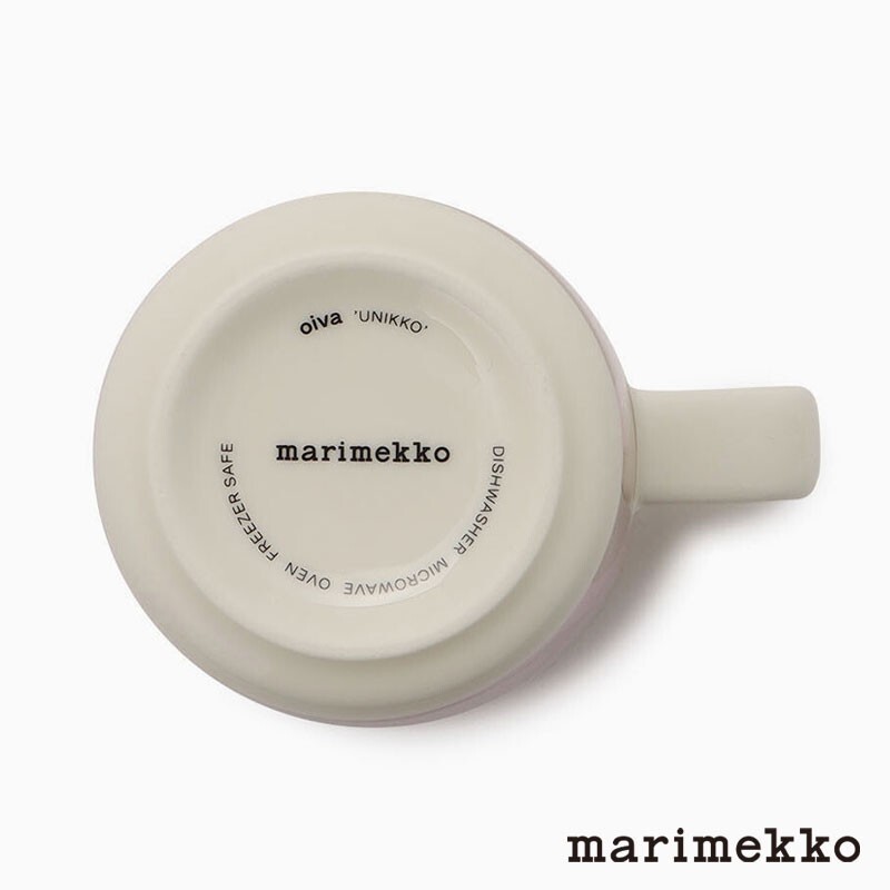 Marimekko Unikko Mug Pink x Beige 8×9.5cm 250ml – 2023 Spring Limited Japan