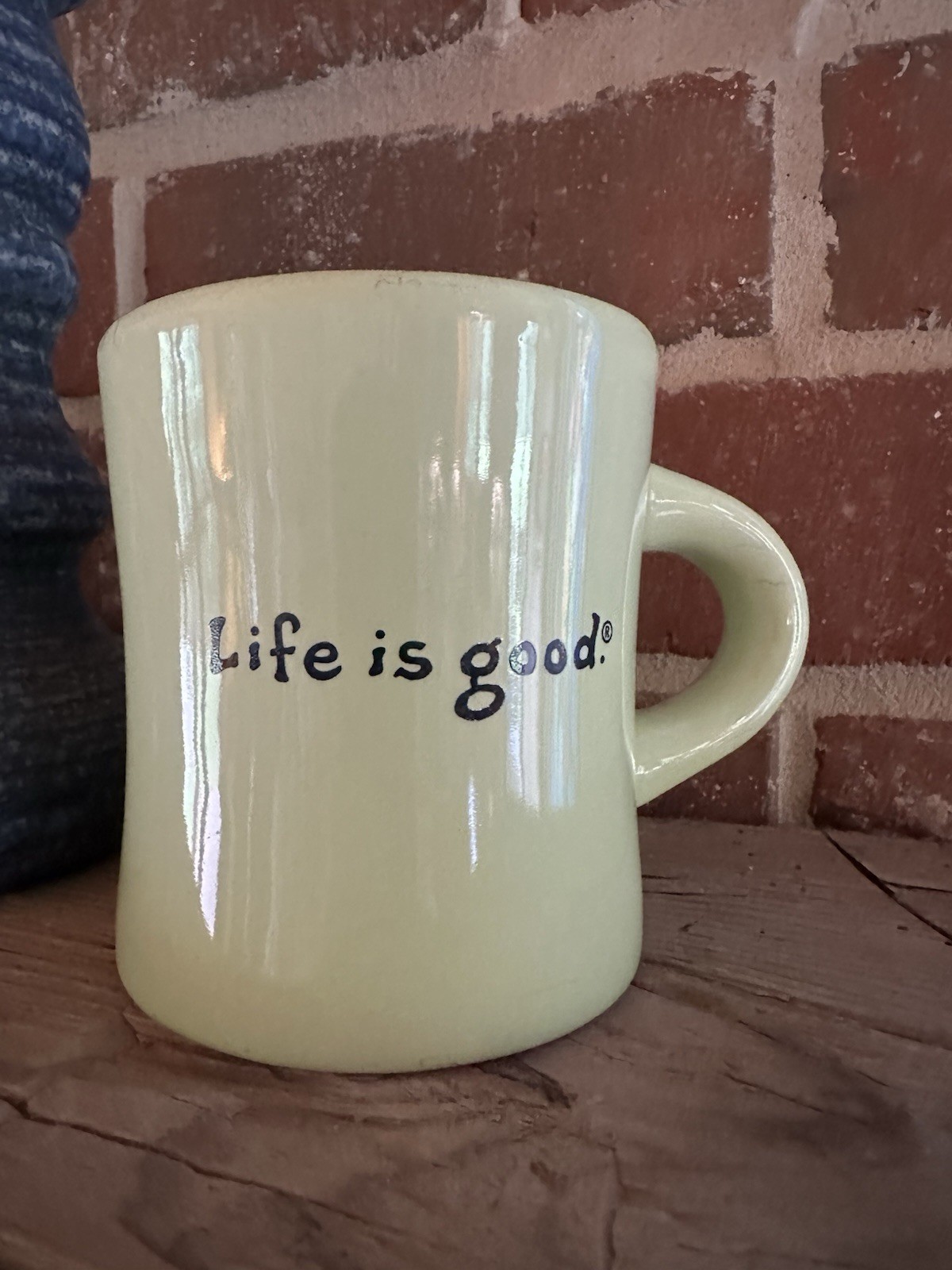 Life Is Good Happy Camper Spring Green Diner Mug 4” Tall Retro Camper Coffee Cup