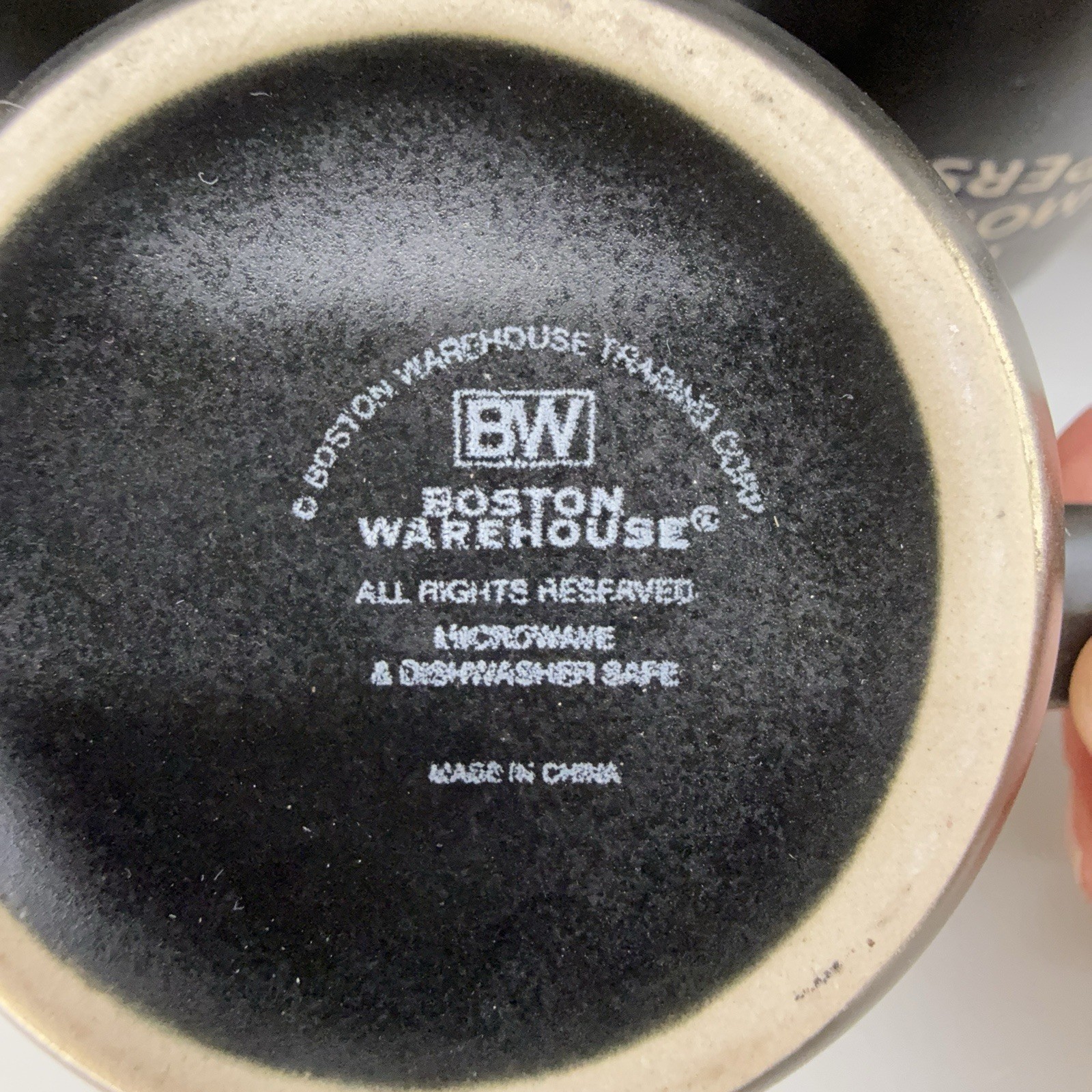 4 Boston Warehouse Black Coffee Mugs Snarky Funny Sayings Stackable Ceramic Cups