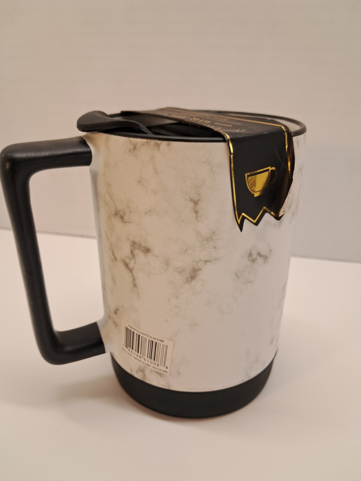 15.5 oz Travel Mug Home Essentials Marble Design Hot/Cold Closable Lid