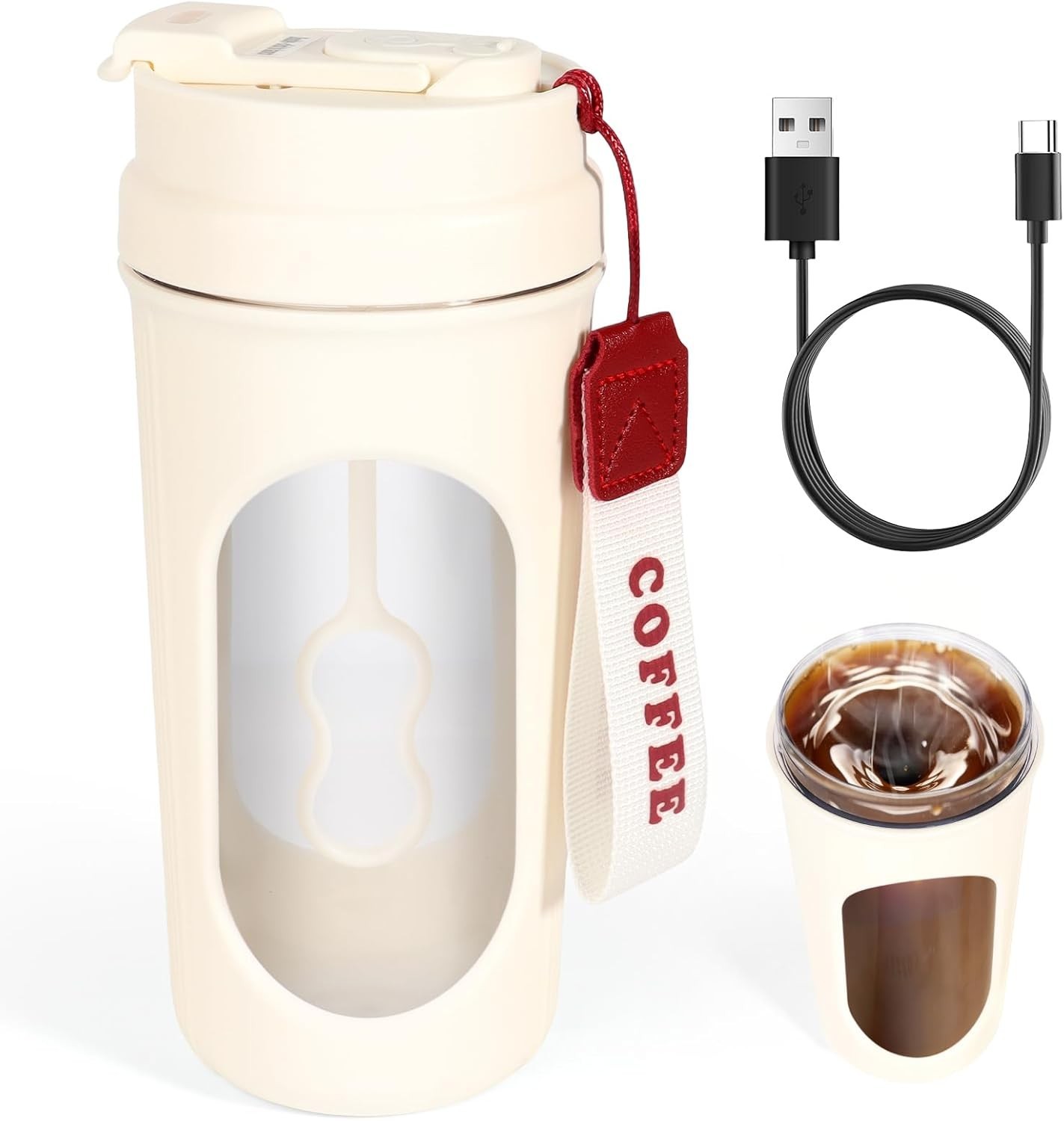 Office Automatic Electric Self Stirring Mug Cup Mixing Coffee Milk Tea Beer US