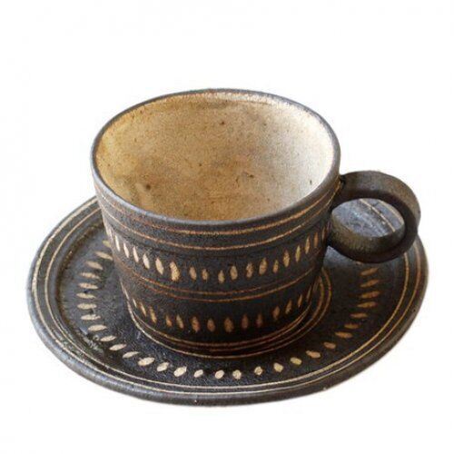 Mino Ware Ceramic Coffee Cup And Saucer Set Afternoon Tea Tableware Mug Plate