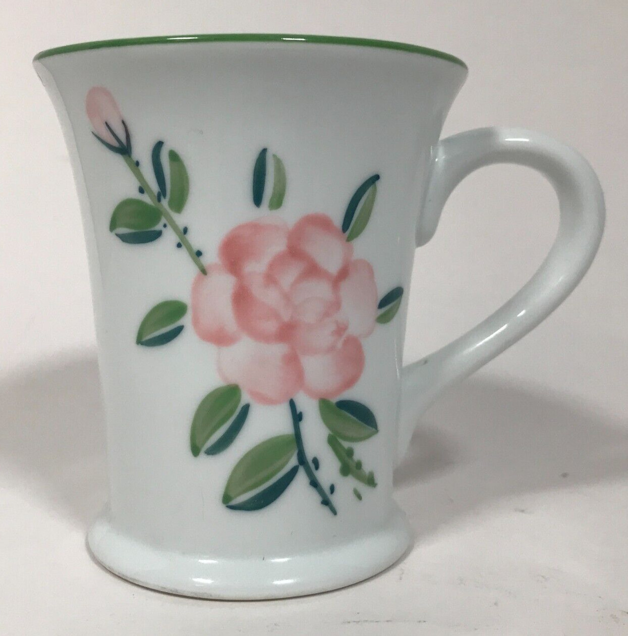 Henriksen Imports Pink Rose Flower Floral 4.25 In 12 Fl Oz Coffee Tea Mug Cup