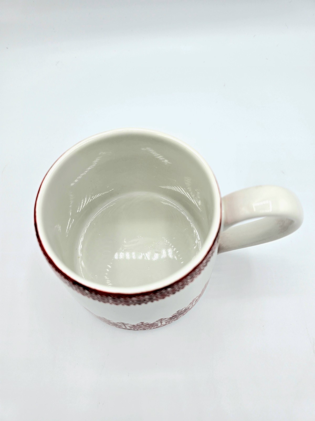 Pottery Barn Holiday Nordic Ceramic Coffee Mugs 16 fl oz White/Red Set of 2
