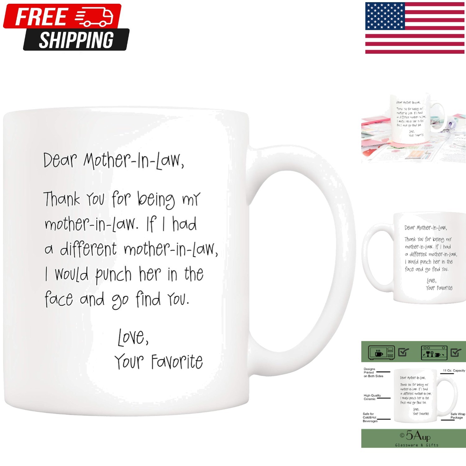 Funny Gifts for Mother-in-law, You’re A Great Mother-in-law Coffee Mug 11 Oz,…
