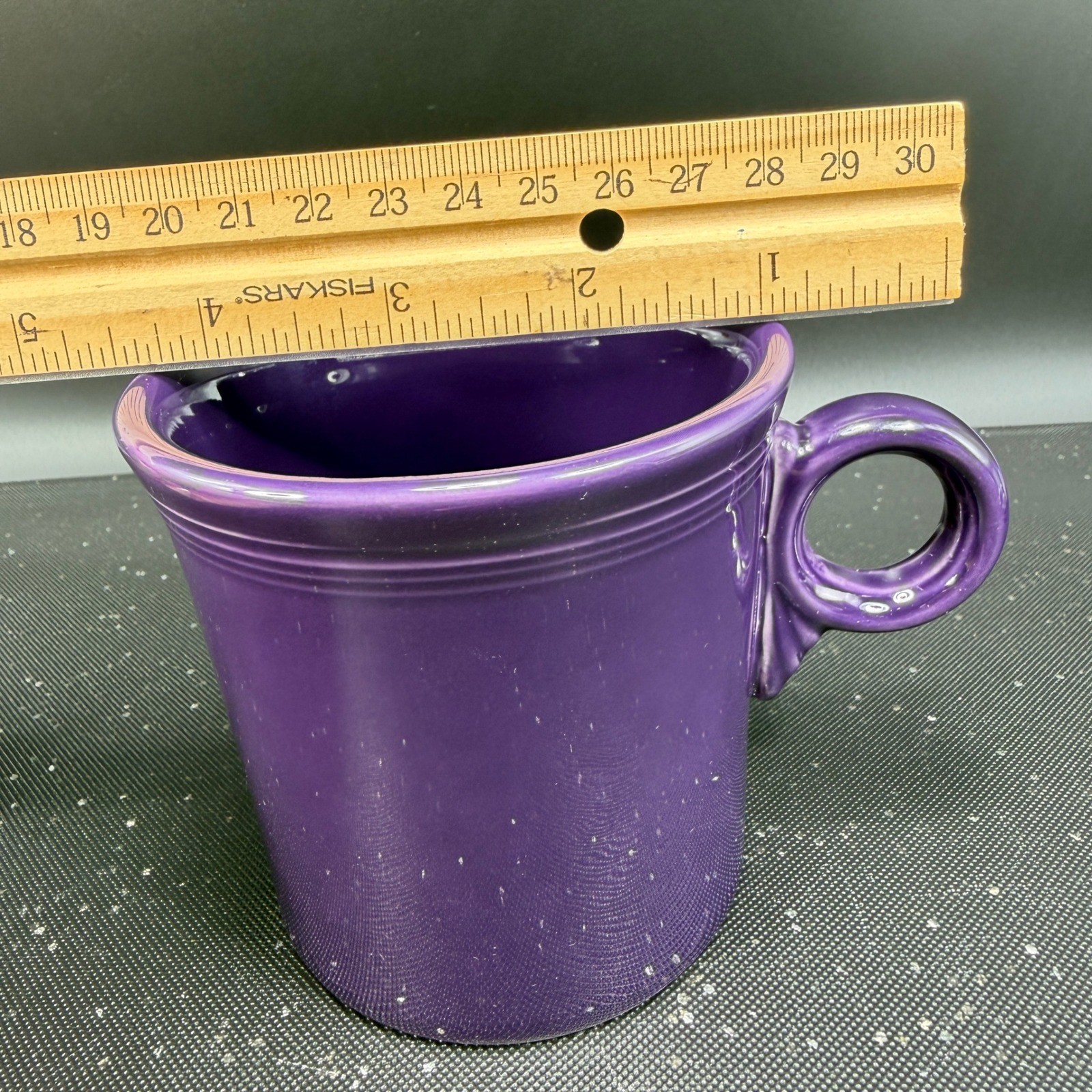 Fiesta HLC USA Plum Purple Coffee Mugs Set of 2 Ring Handle Ceramic 3.5in tall