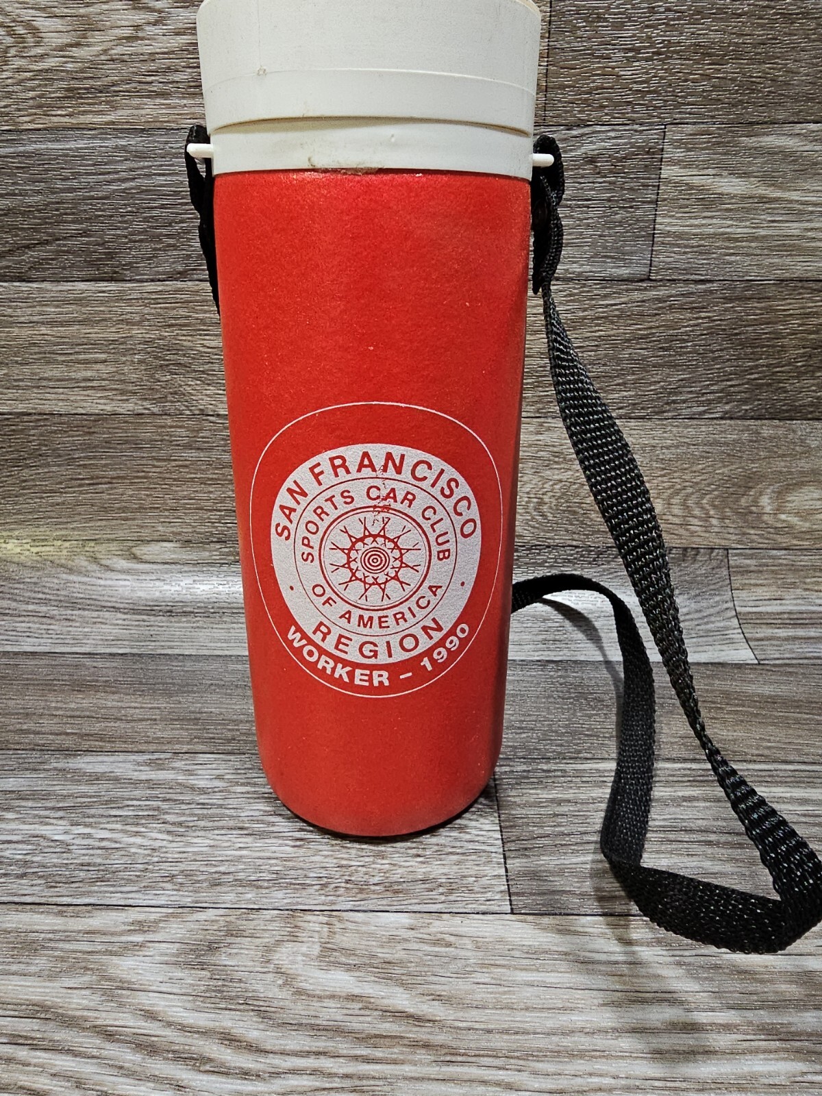 Vtg 1990 San Fransico Sports Car Club Of America Water Bottle Thermist 11″