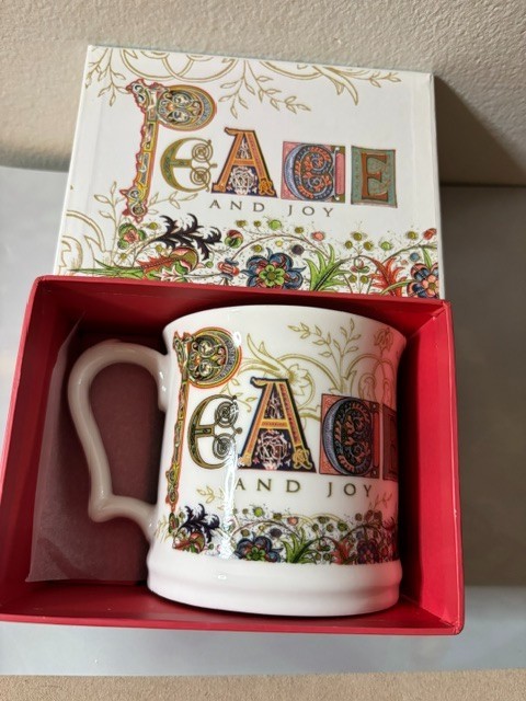 Michel Design Works 14 oz Peace & Joy Art Nouveau Bone China Mug
