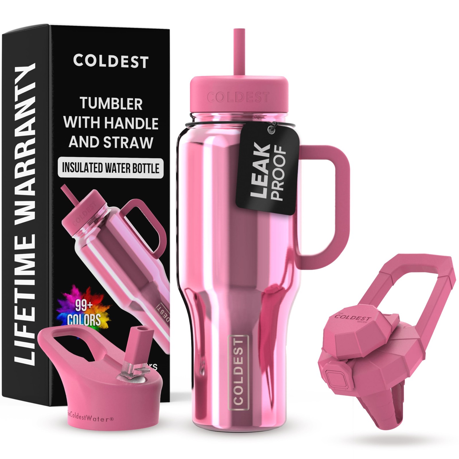 Coldest Tumbler with Handle and Straw – 100% Spill Proof Tumbler with Straw (