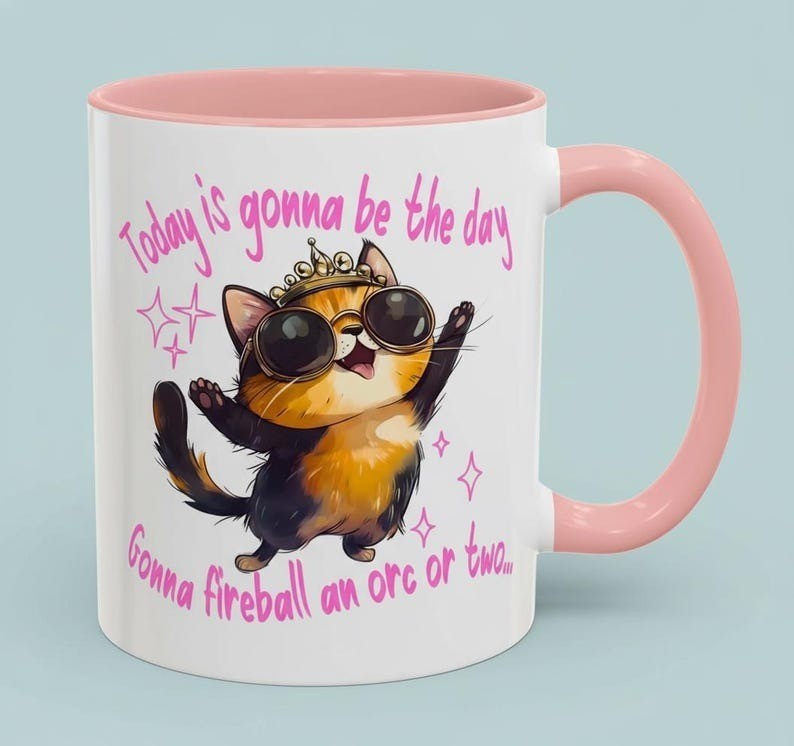 Dungeon Crawler Carl Accent Mug, Princess Donut “Gonna Fireball an Orc or Two”