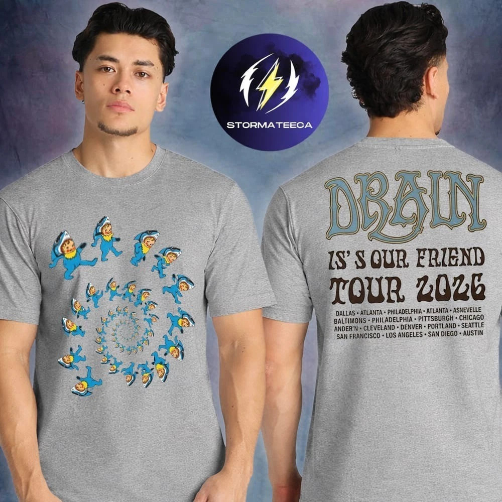 Drain Band 2 Sides Is Your Friend Tour 2026 Gray S to 5XL Concert Shirt PN789