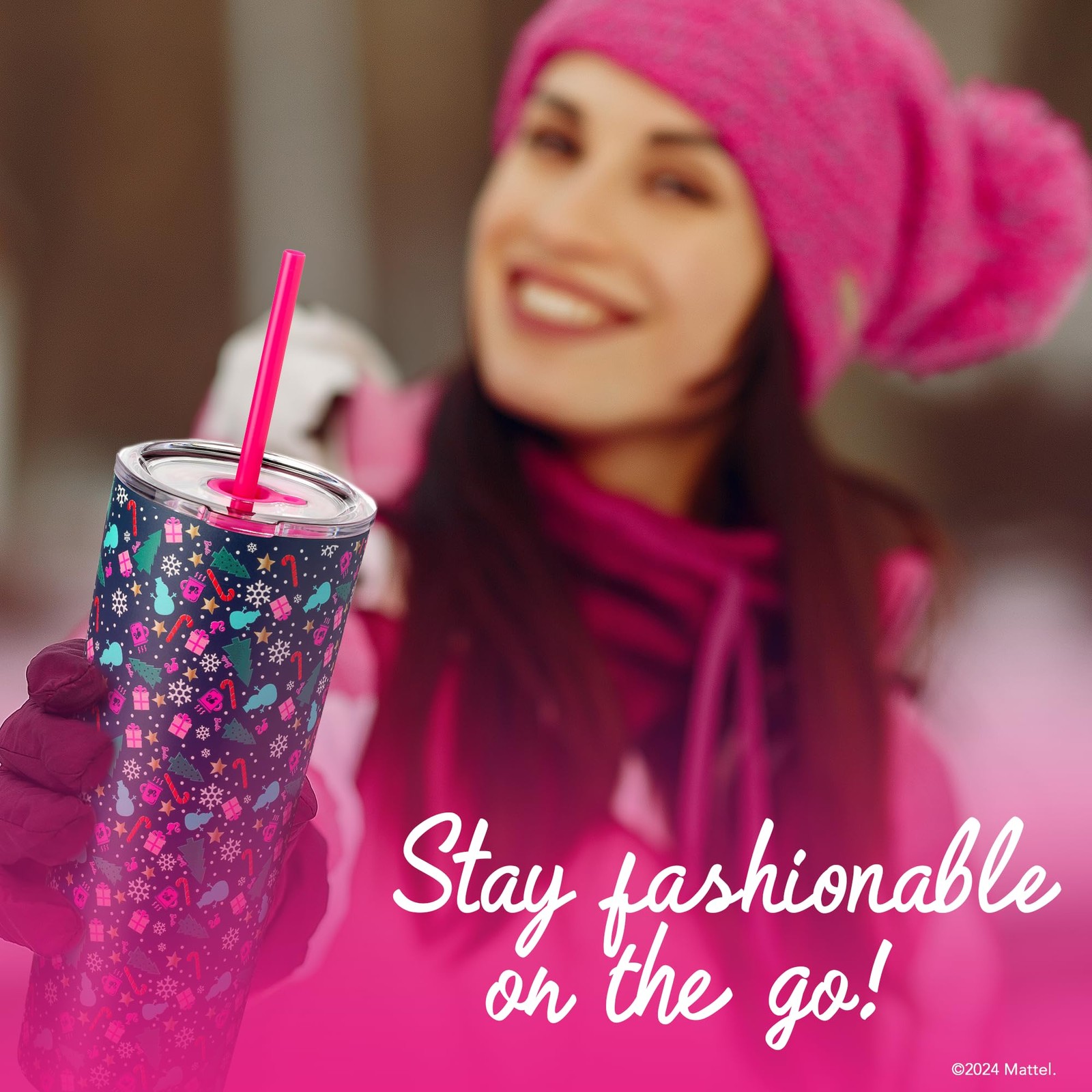 x Barbie Vacuum Insulated Tumbler, 24 oz – Christmas