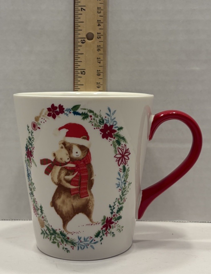 Secret Celebrity Happy Holidays Bears Mug Cup With Red Handle Christmas Mug