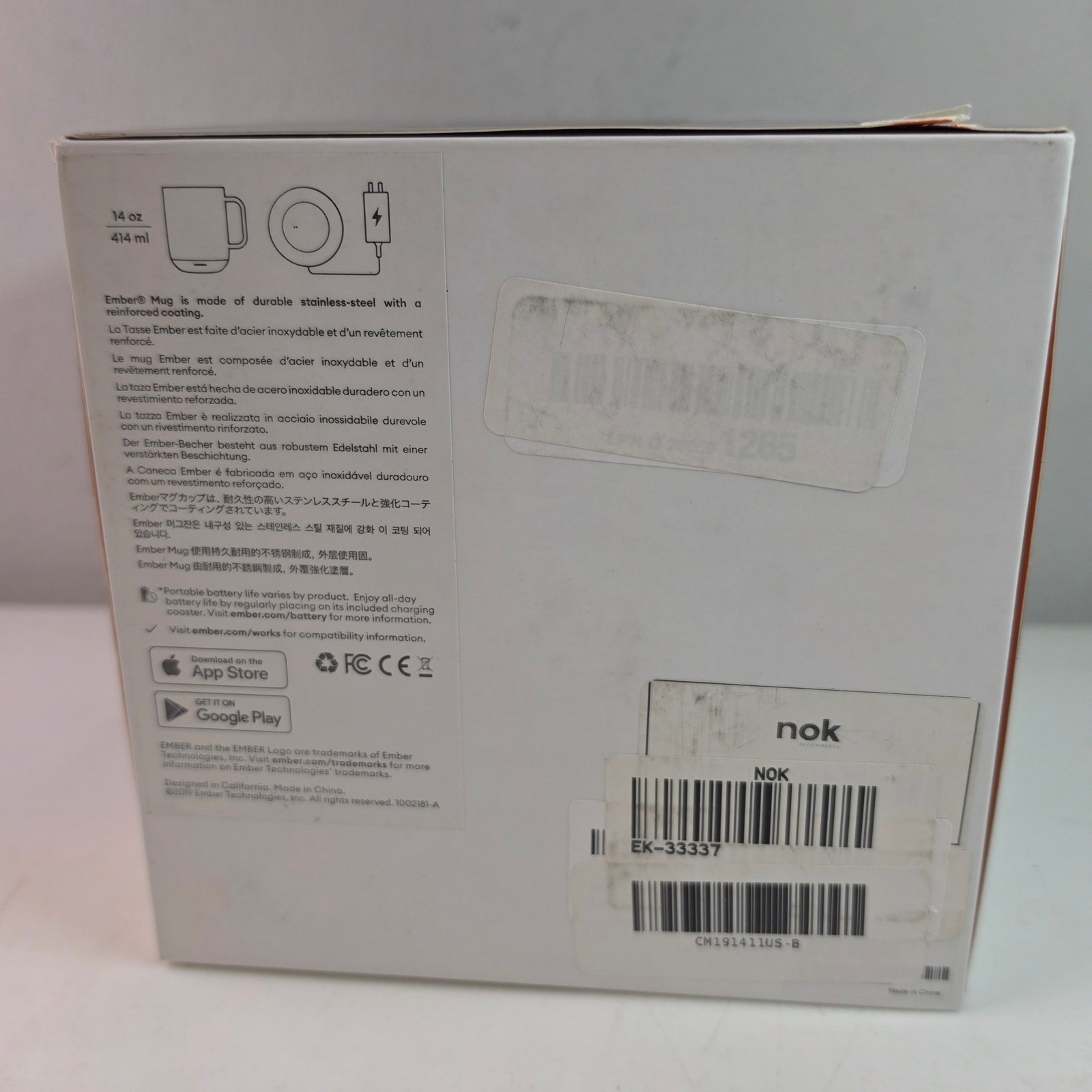 Ember Temperature Control Mug 2 Grey Smart Coffee Mug 14 oz CM19P