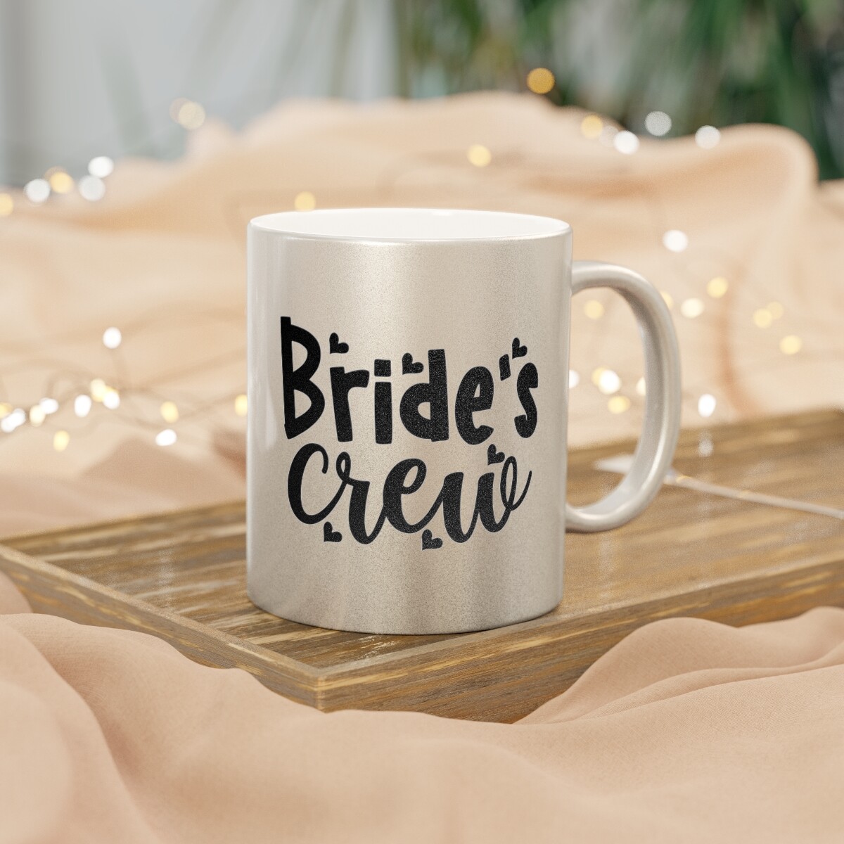 Brides Crew Gift for Her Bridesmaid Metallic Mug