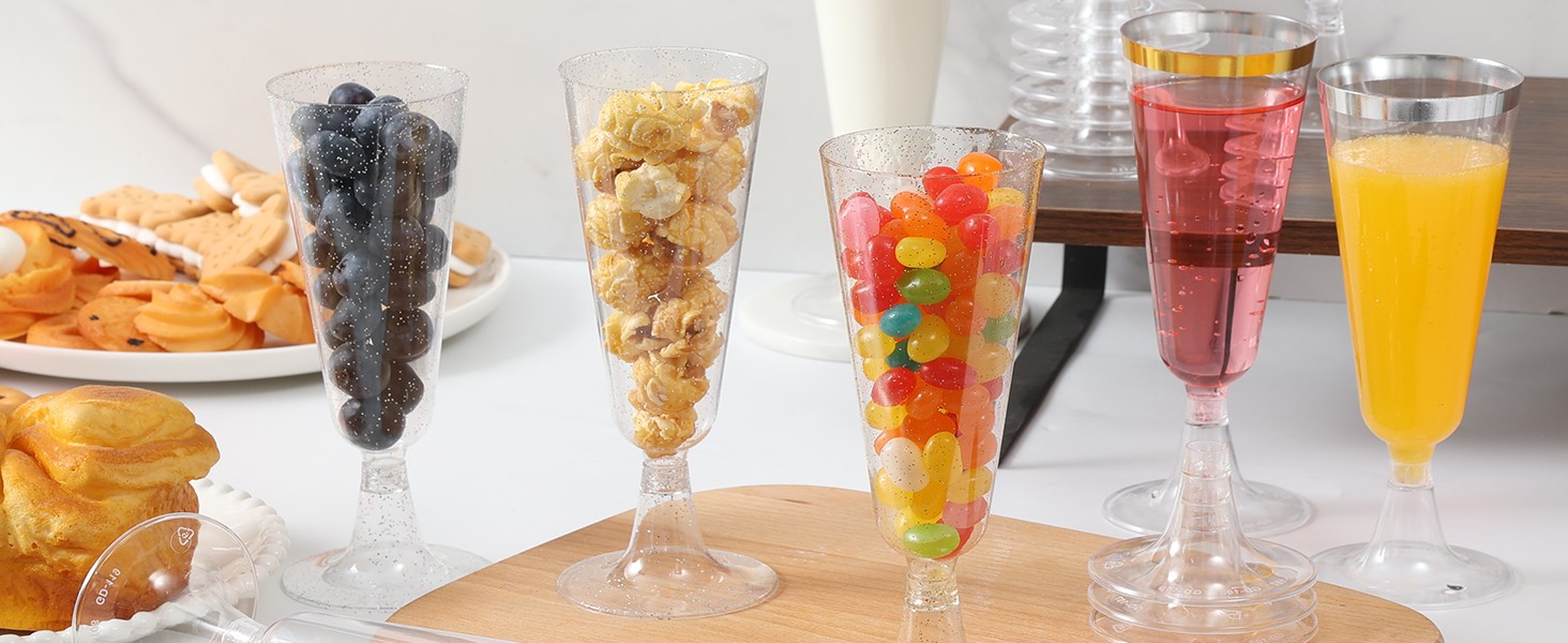 Plastic Champagne Flutes Champagne Glasses Disposable Mimosa Glasses Crystal
