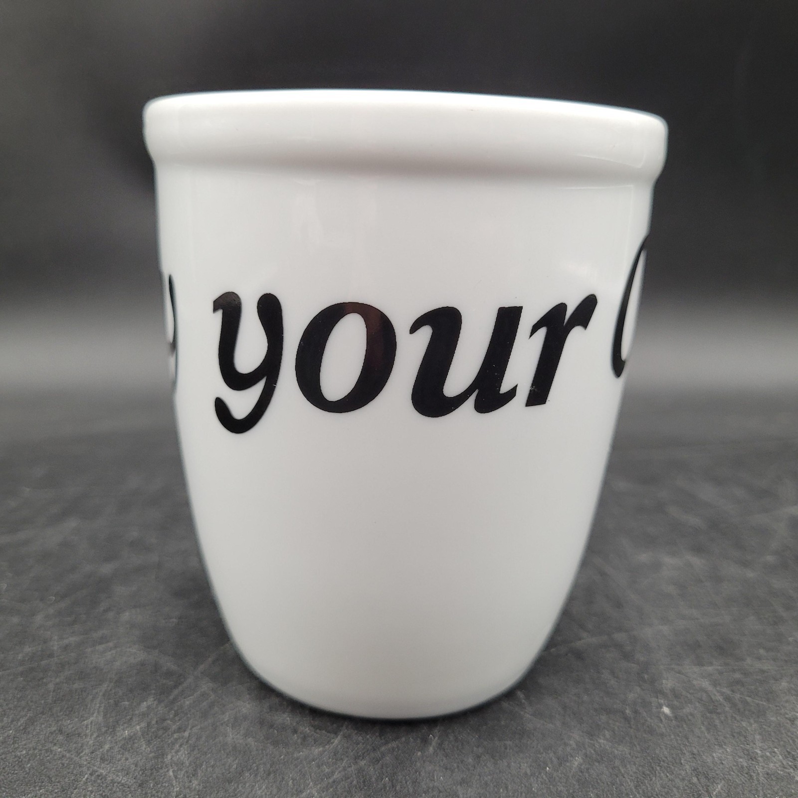 Bodum Danish-Swiss “Enjoy Your Coffee” White Ceramic Coffee Tea Mug Cup