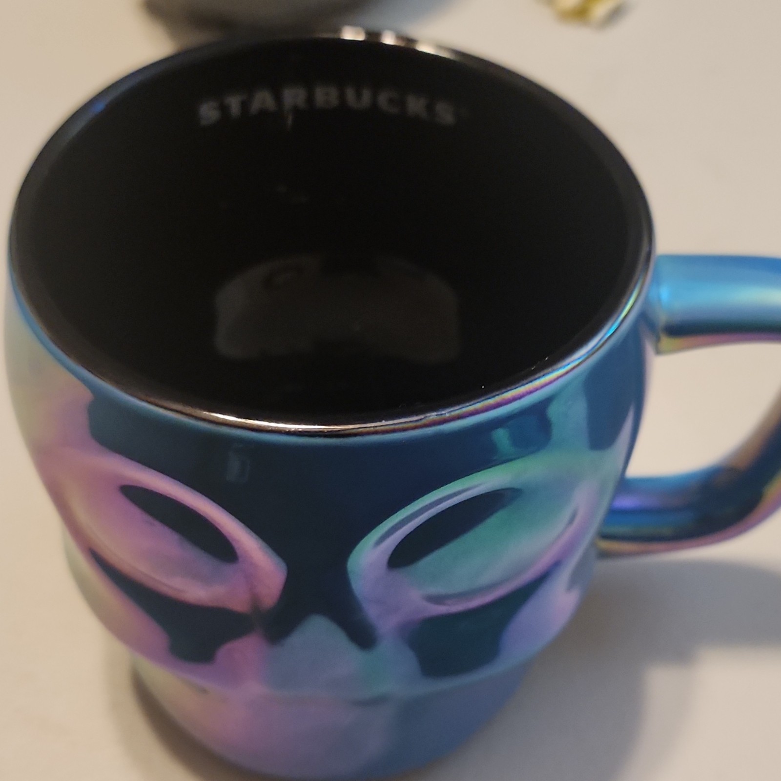 Starbucks 14 fl oz/414 mL Ceramic Coffee Mug Blue Multicolor Alien Design