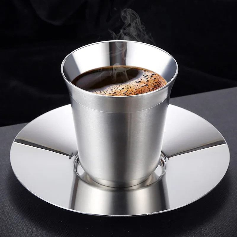 86ML/160ML Coffee Cup Double-layer Stainless Steel 304 Easy Clean Ins Coffee Mug