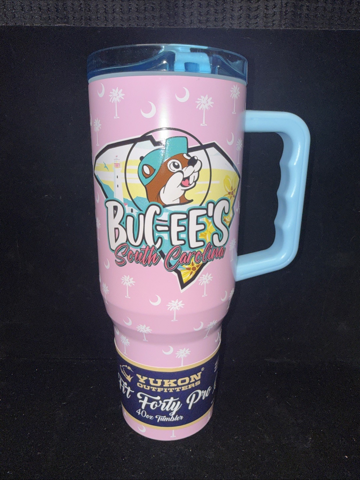 Rare South Carolina Palmetto 40oz Bucees Tumbler With Built In Straw.