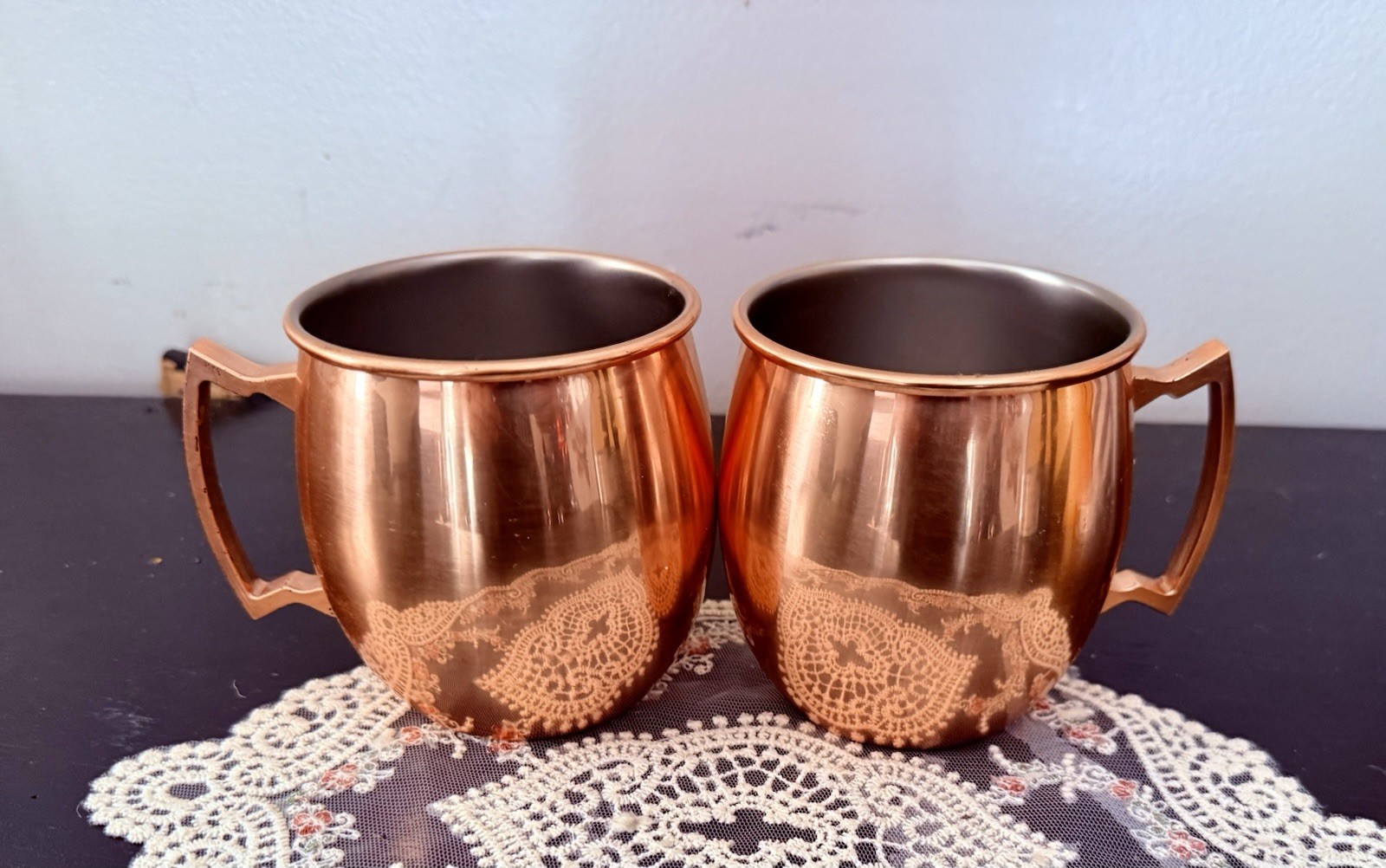 New Authentic Leeds Moscow Mule Mugs Smooth Finish , Set Of 2