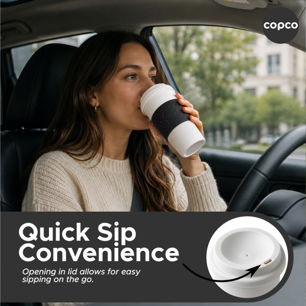 Copco Acadia 16 oz Travel Mug, Set of 3 – Insulated BPA-Free Coffee Mugs -Black