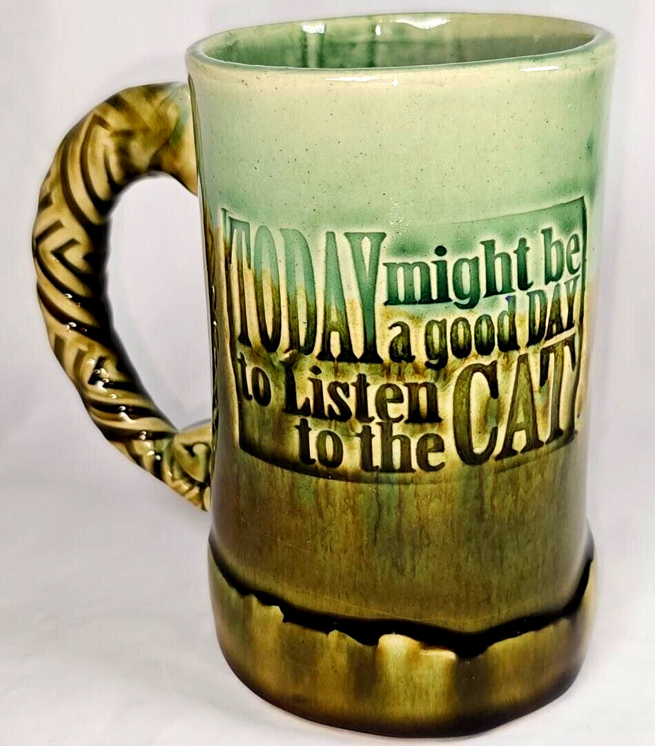 Terra Cottage Hand Thrown Mug Today Might be a Good Day to Listen to the Cat