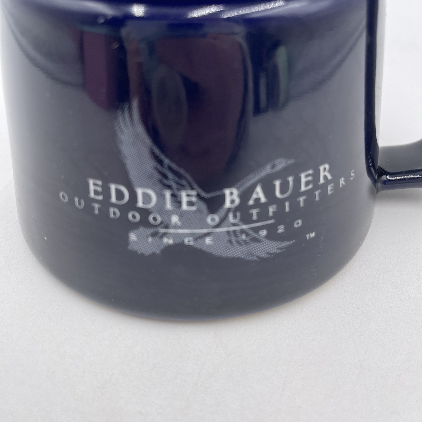 Eddie Bauer Travel Mug Outdoor Outfitters Blue Coffee Lid Non-Slip Bottom