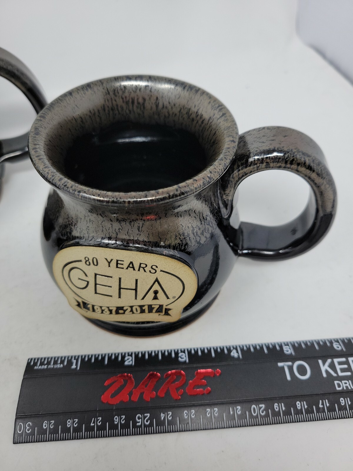 Lot 4 GEHA Government Employees Health Association Coffee Mug Drip Glaze RARE
