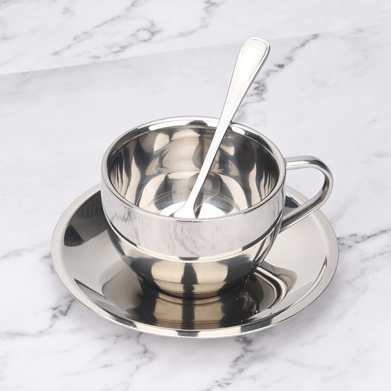 European-style Coffee Cup with Saucer and Spoon Three-piece Set for Hot Milk Tea