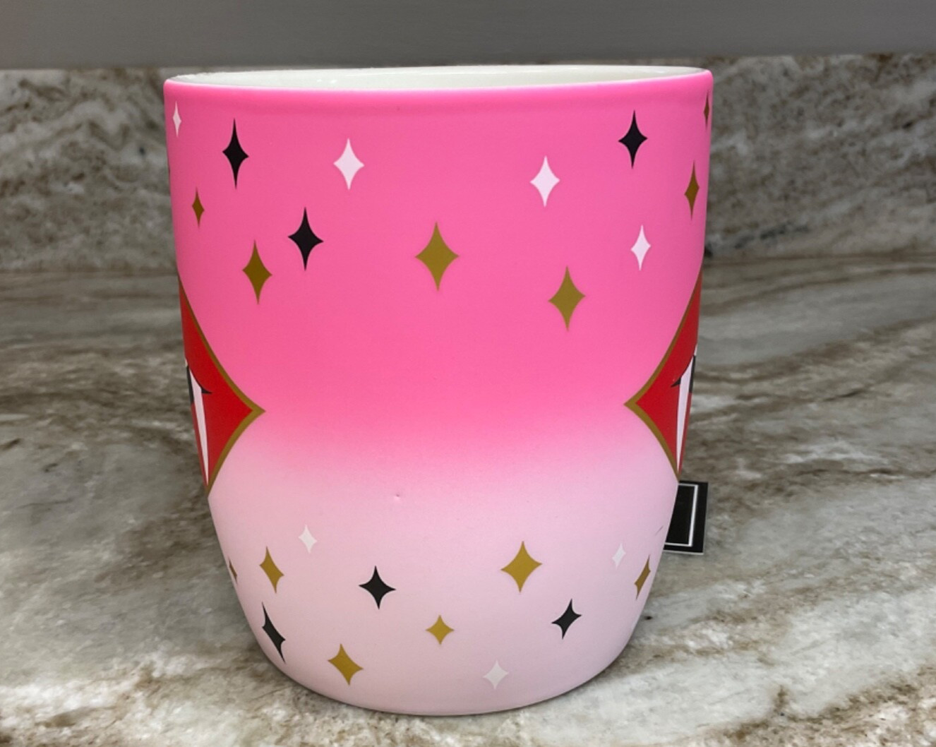 Halloween Coffee Mug Vampire Lips Cobwebs & Cauldrons Soft Touch Gold Stars New