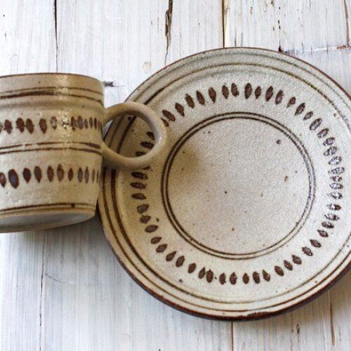 Mino Ware Ceramic Coffee Cup And Saucer Set Afternoon Tea Tableware Mug Plate