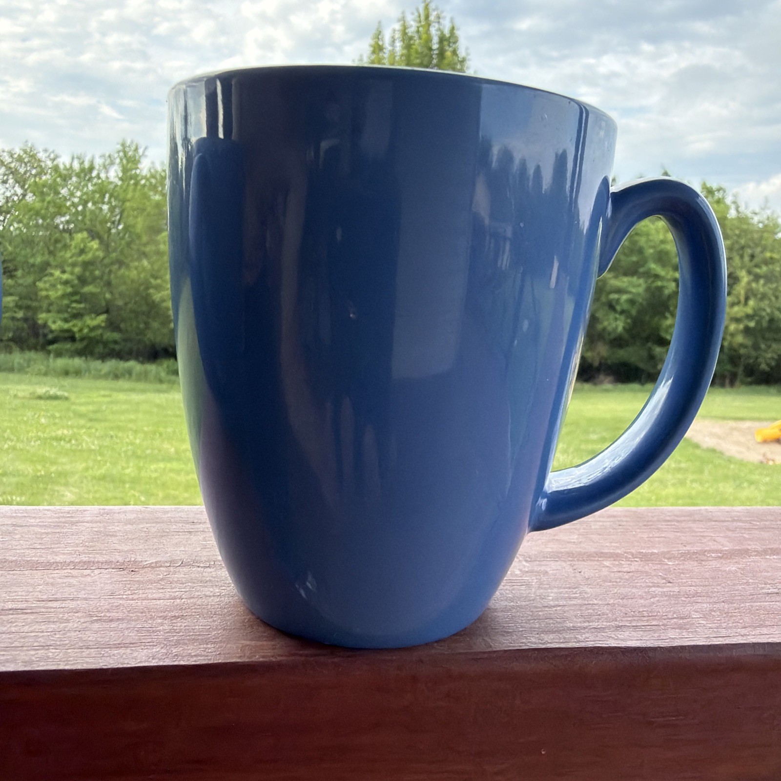 Corelle Stoneware Blue Coffee Mug Set Solid Color Round 3-Piece