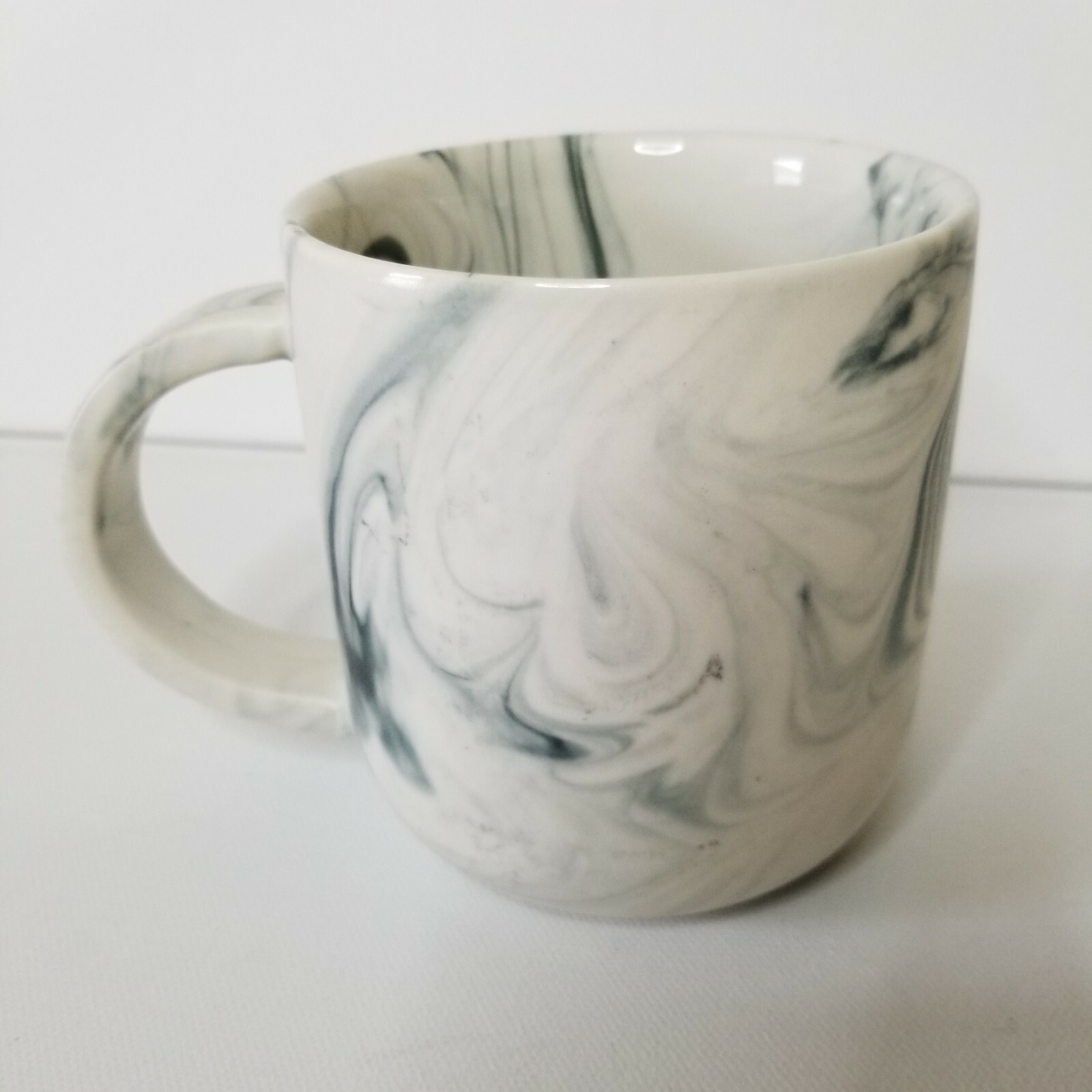 World Market Jade Green Marled Swirl Ceramic Mug Coffee Tea