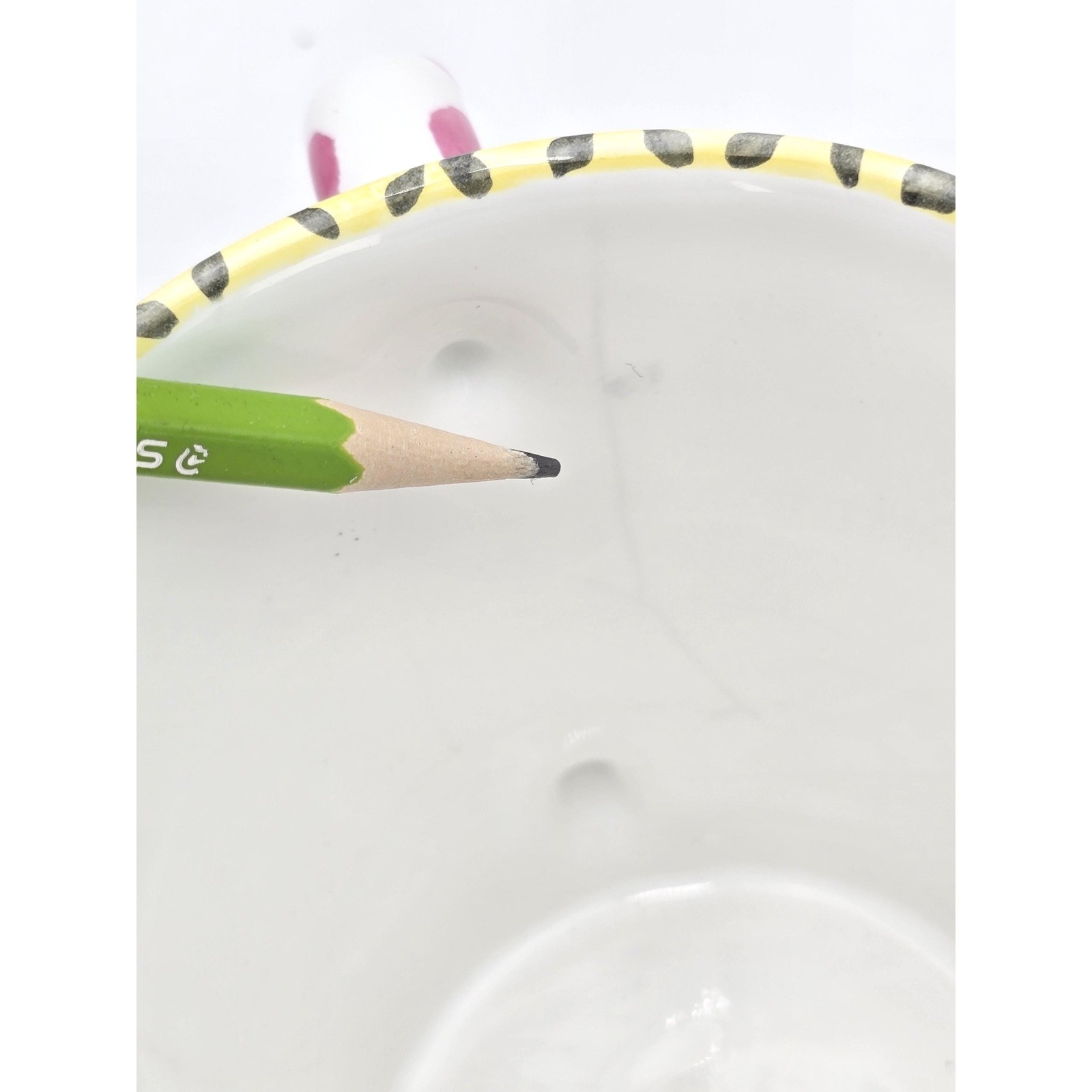 Tickled Pink Hand Painted Ceramic Mug Elizabeth Roache Present Tense – Pink Dot