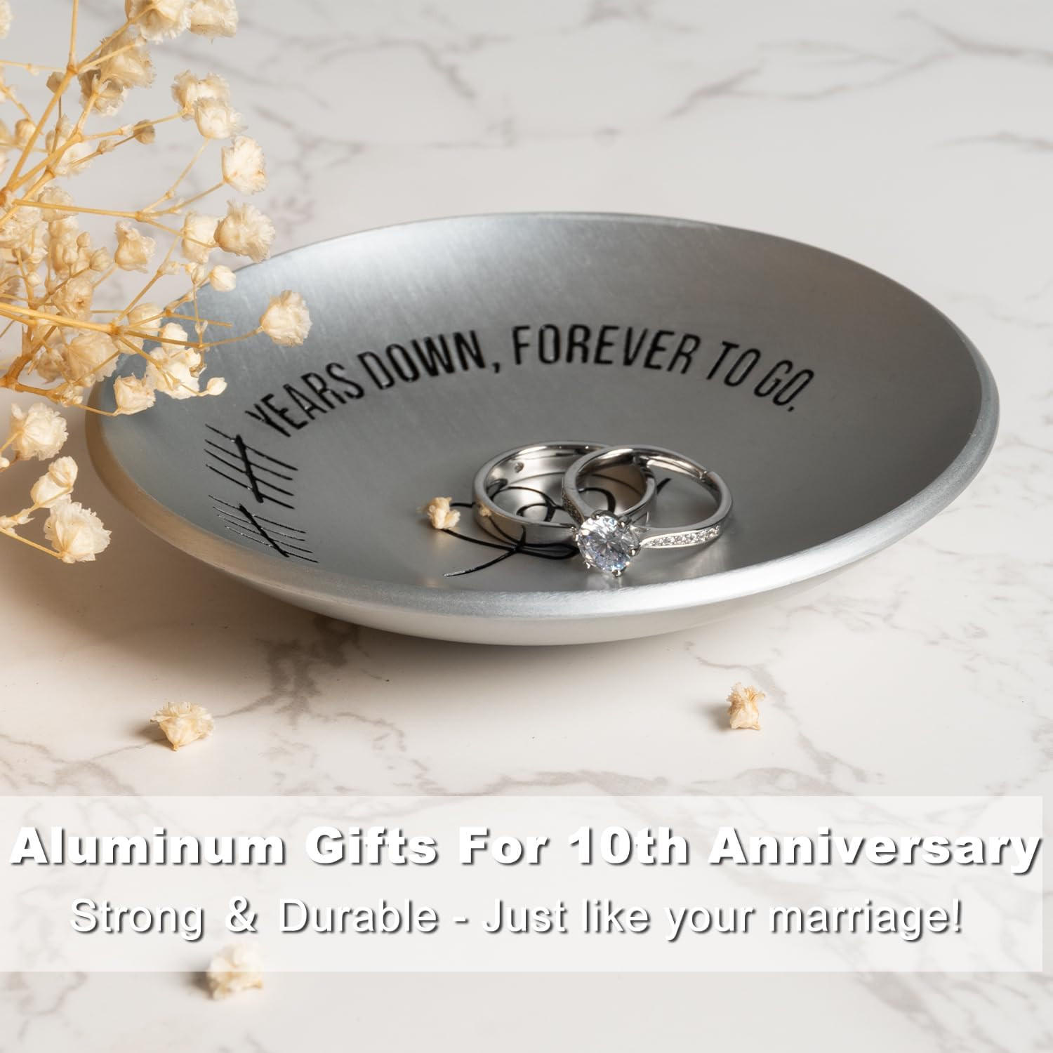 10Th Anniversary Aluminum Gifts for Her/Him, 10 Year Wedding Anniversary for Wif
