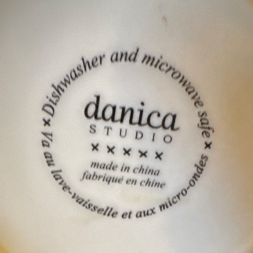 Danica Studio Cat Face Ceramic Coffee Mug 14 fl oz White/Yellow, MW/DS Safe