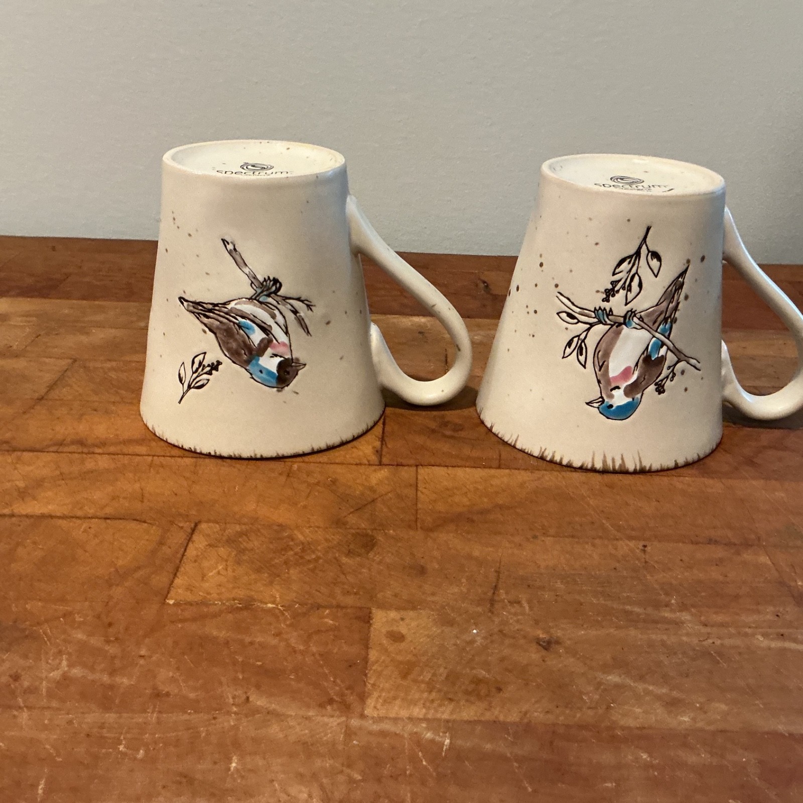 Set of 2 Spectrum Designz 2019 BIRDS ON BRANCH Ceramic Cups/Mugs