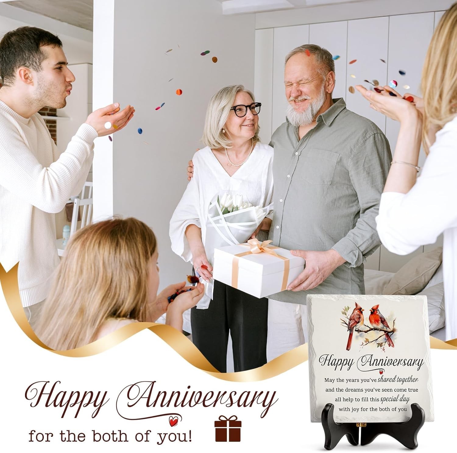 Anniversary Gift Ceramic Plaque Couples Romantic Wedding Keepsake Decor