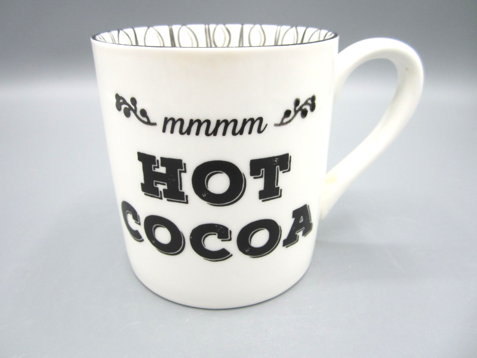 Lenox White Black “Hot Cocoa”, Bistro Place Fine Porcelain 12 oz (580)