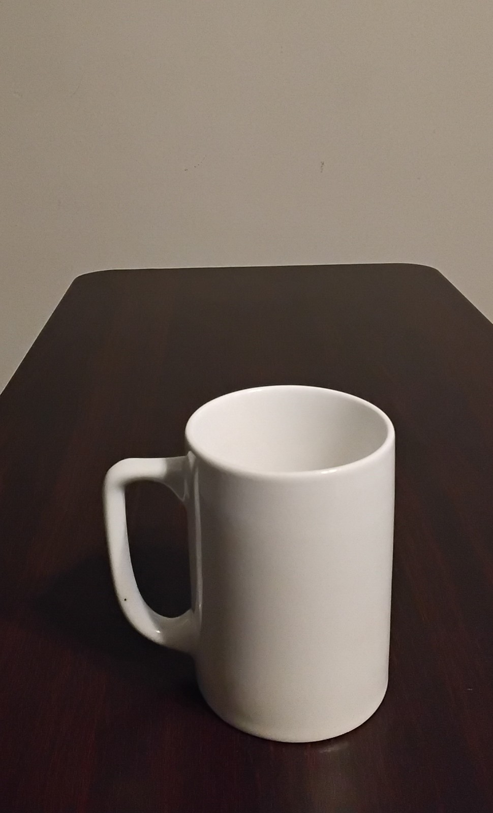 White Ceramic Coffee Mug Solid Color Round 11-20 oz 4.25 in Tall Modern