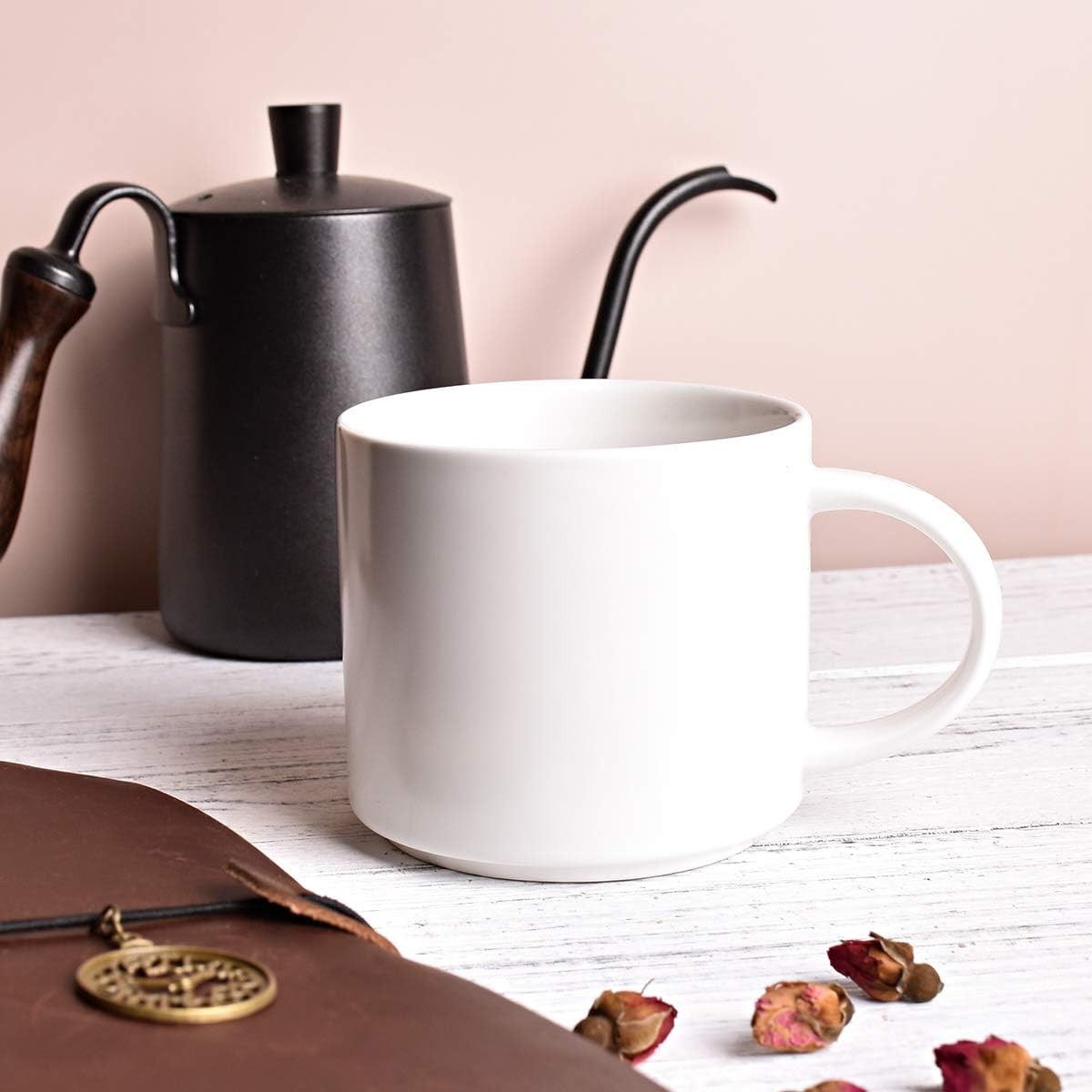 Matte Ceramic Coffee Mug for Office and Home, 13 oz, Suitable for Dishwasher and