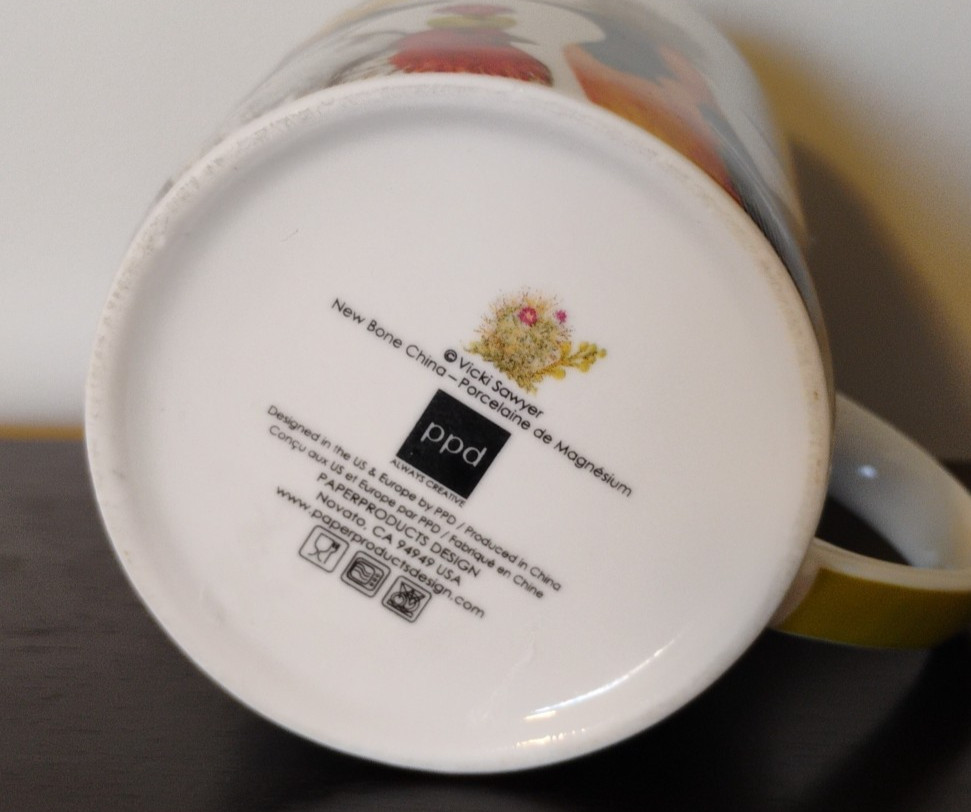 Vicki Sawyer ENTOURAGE Birds Multicolor PPD Mug Bone China