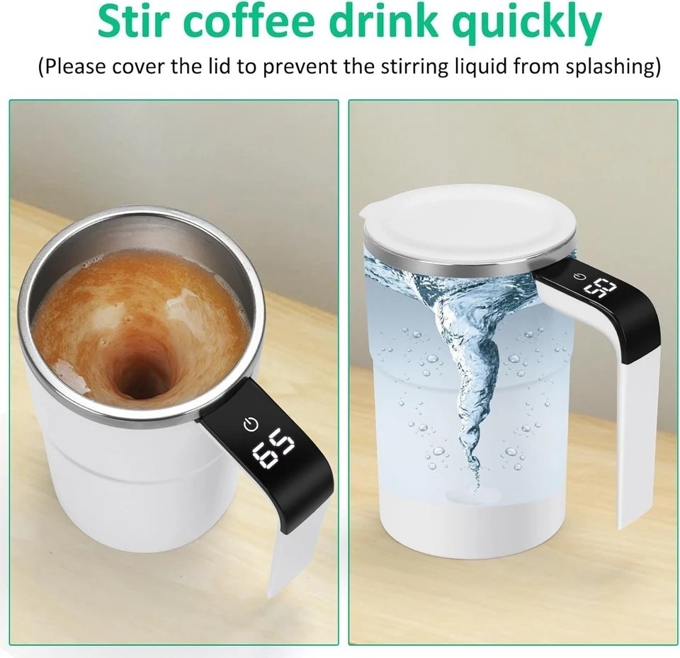 Automatic Magnetic Electric Self Stirring Mug Cup Mixing Coffee Milk Tea Beer