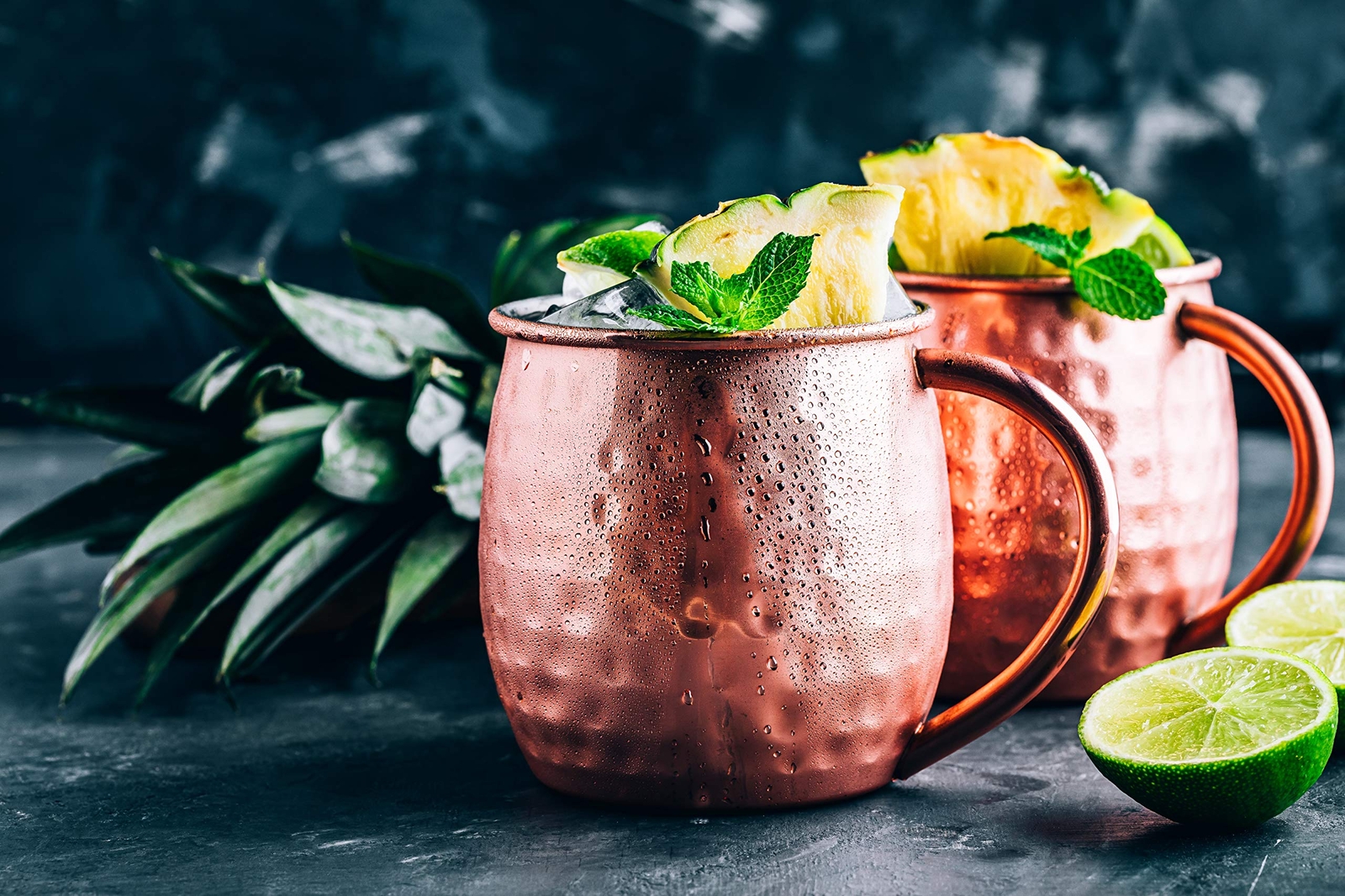 New_Hammered Solid Copper Moscow Mule Mug, 16 Oz., Set of 2_Copper_SZ_16